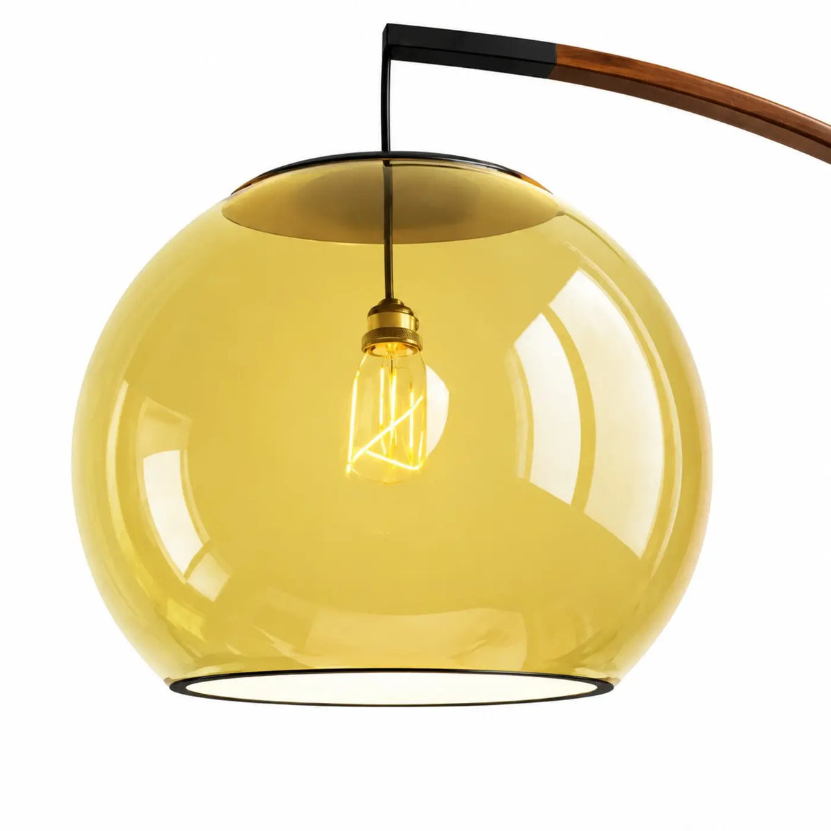 Green glass globe shade with open lower rim