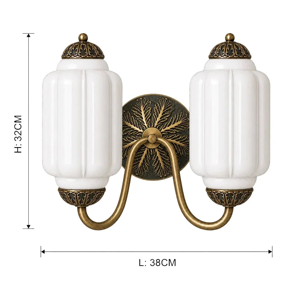 Vintage double scalloped wall light dimensions